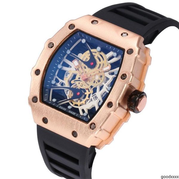 goodxxxx casual fashion skeleton mens quartz watches wholesale 2020 new luxury skull sport mens quartz watches goodxxxx, Slivery;brown